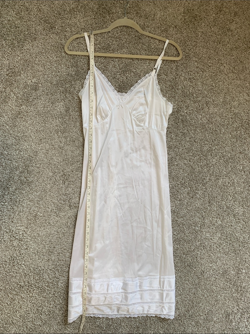 Vintage Sears White Lace-Trim Slip Dress - Picture 6 of 9